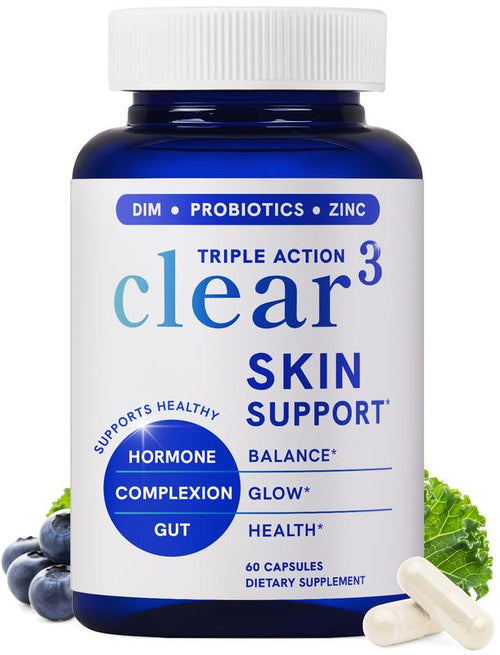 Clear³ Daily Skin Support – DIM + Probiotics + Zinc