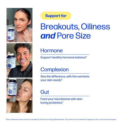 Clear³ Daily Skin Support – DIM + Probiotics + Zinc